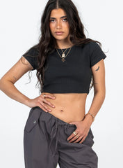 Classic Crop Tee Black Petite