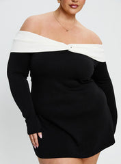 Distractions Off The Shoulder Mini Dress Multi Curve