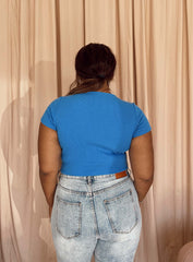 Classic Crop Tee Blue Curve