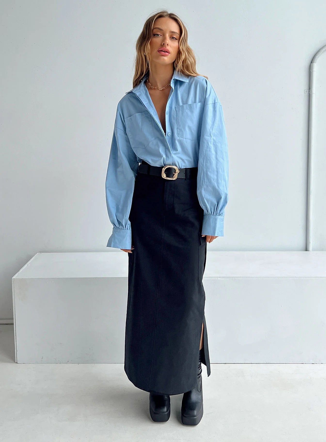 Datura Cargo Midi Skirt Black