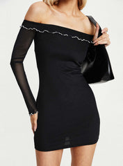 Arsema Off The Shoulder Mini Dress Black