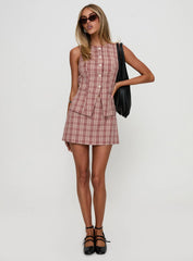 Theodosia Mini Skirt Red Check