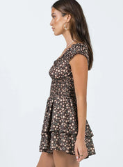 The Love Galore Romper Brown Floral