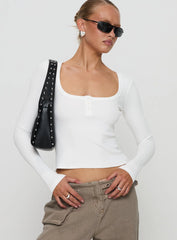 Daphine Long Sleeve Top White