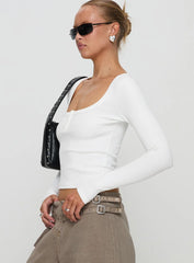 Daphine Long Sleeve Top White