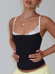 Renaissance Corset Lace Top Black / White