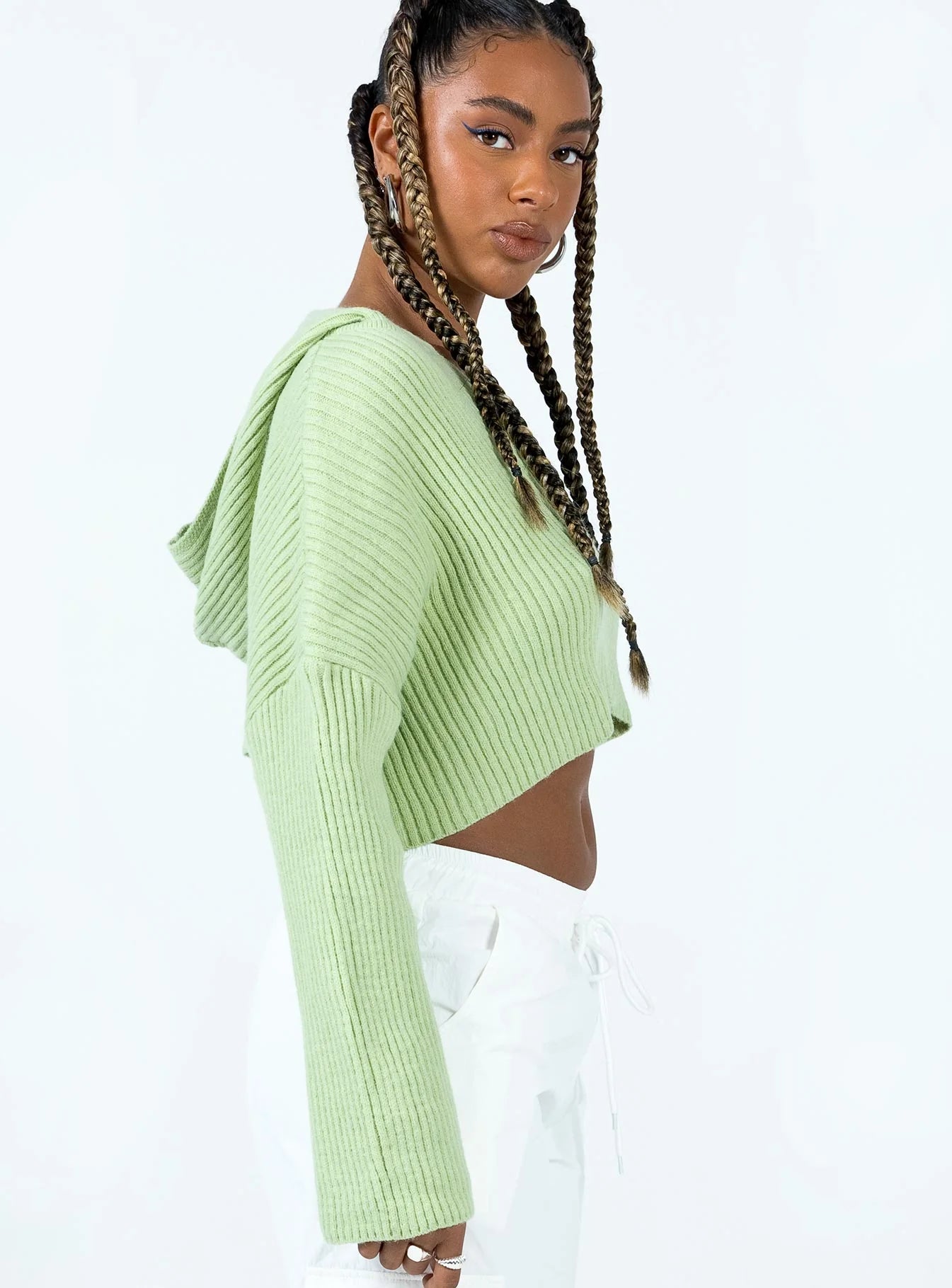 Benson Cropped Sweater Green