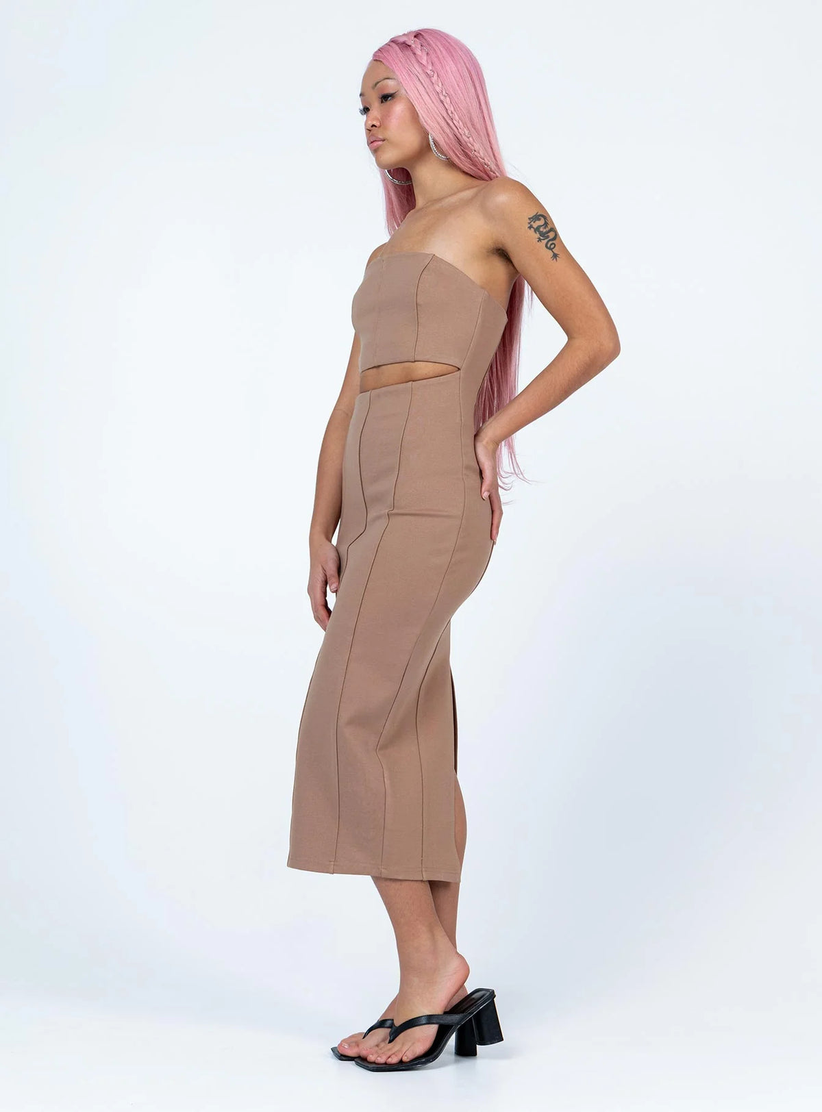 Archy Midi Dress Beige