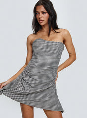 Bradwell Strapless Mini Dress Check