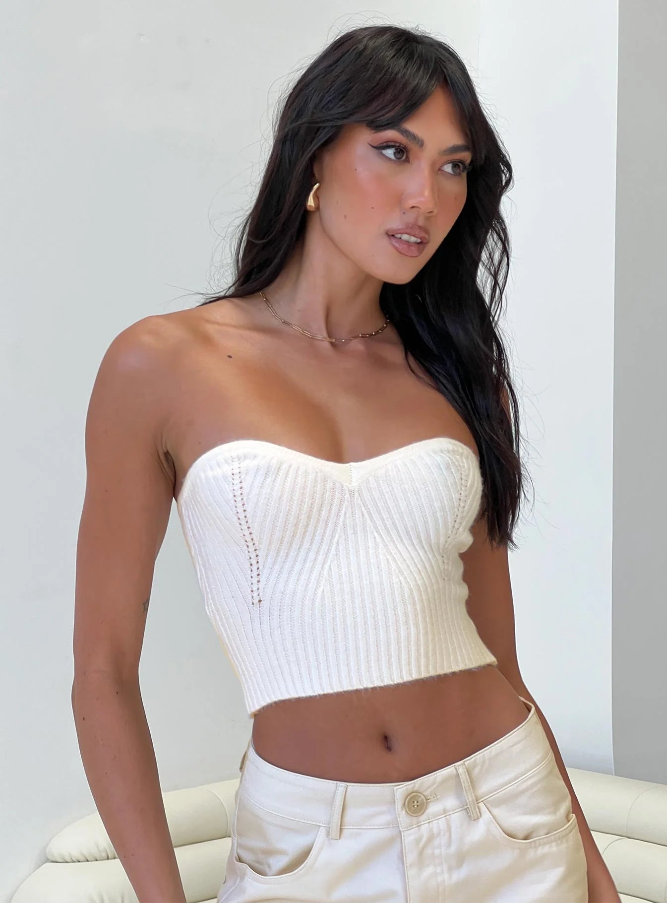 Ulara Strapless Top White