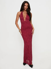 Karmyn Plunge Maxi Dress Red