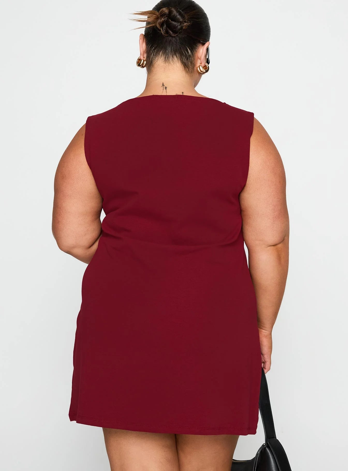 Zimmie Mini Dress Burgundy Curve