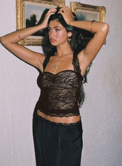 Fantasize Lace Halter Top Black Petite