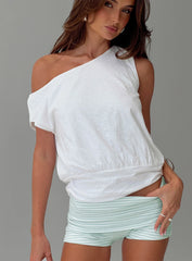 Emmi Off Shoulder Baggy Top White