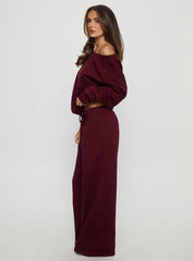 Dodie Wide Leg Pants Washed Currant