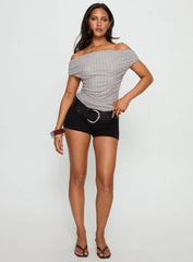 Hailley Off Shoulder Top Stripe