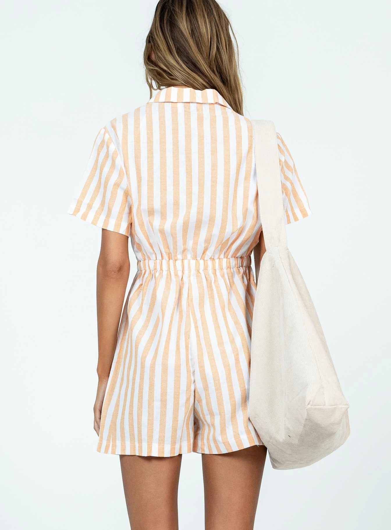 Etta Romper Orange Stripe