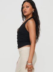 Vayda Halter Top Black