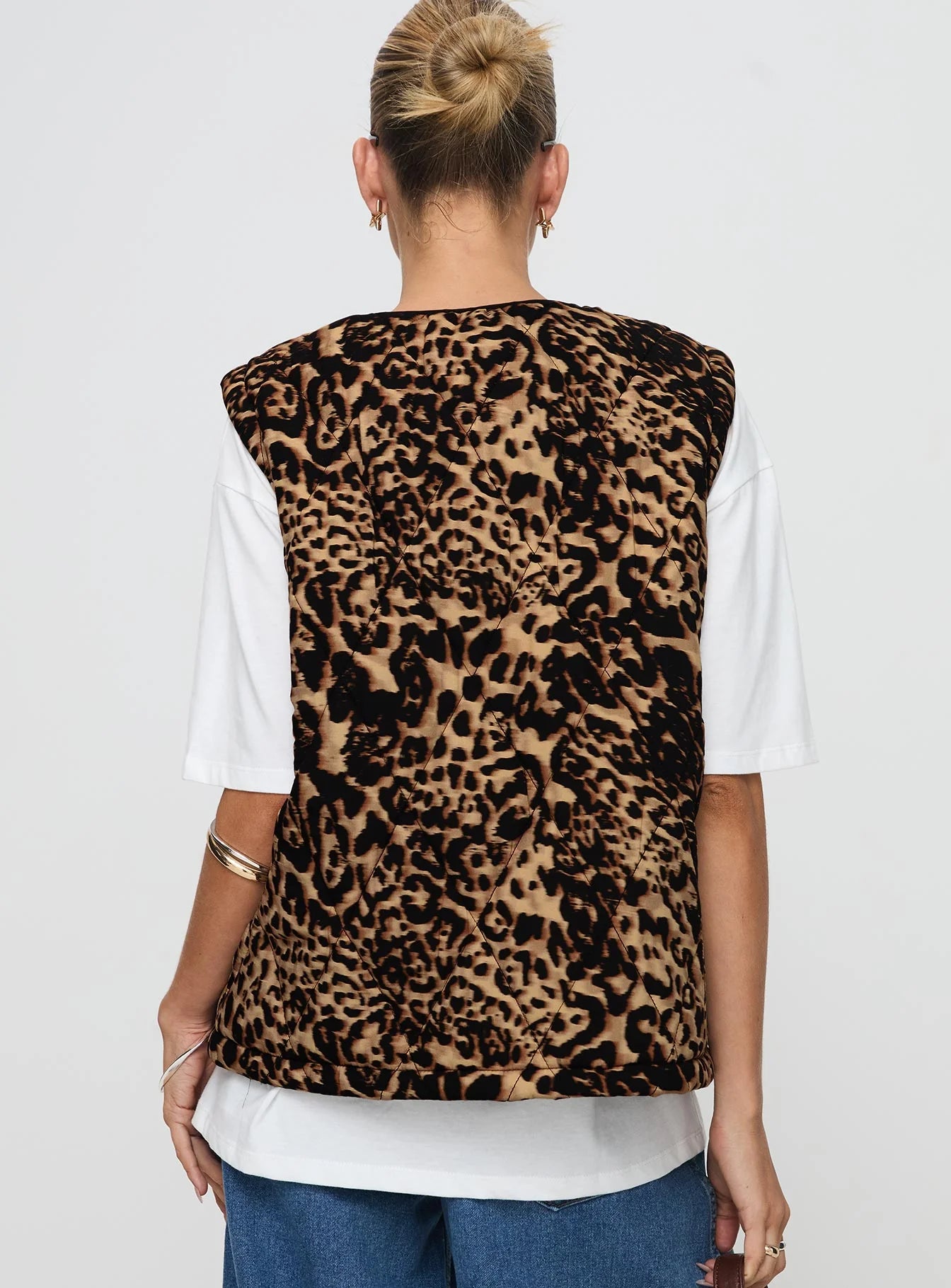 Samual Quilted Vest Leopard