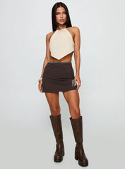 Just Imagine Tie Back Top Beige