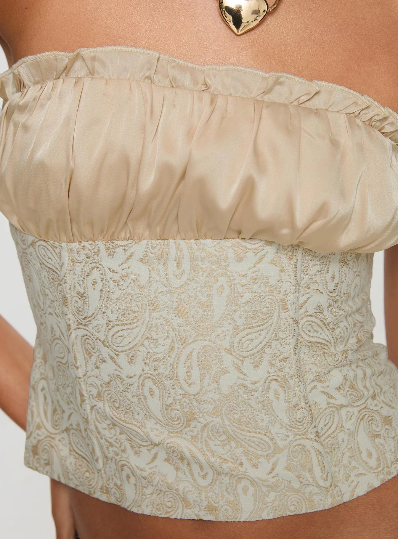 Fire For You Strapless Top Gold