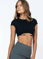 Arian Cut Out Tee Black