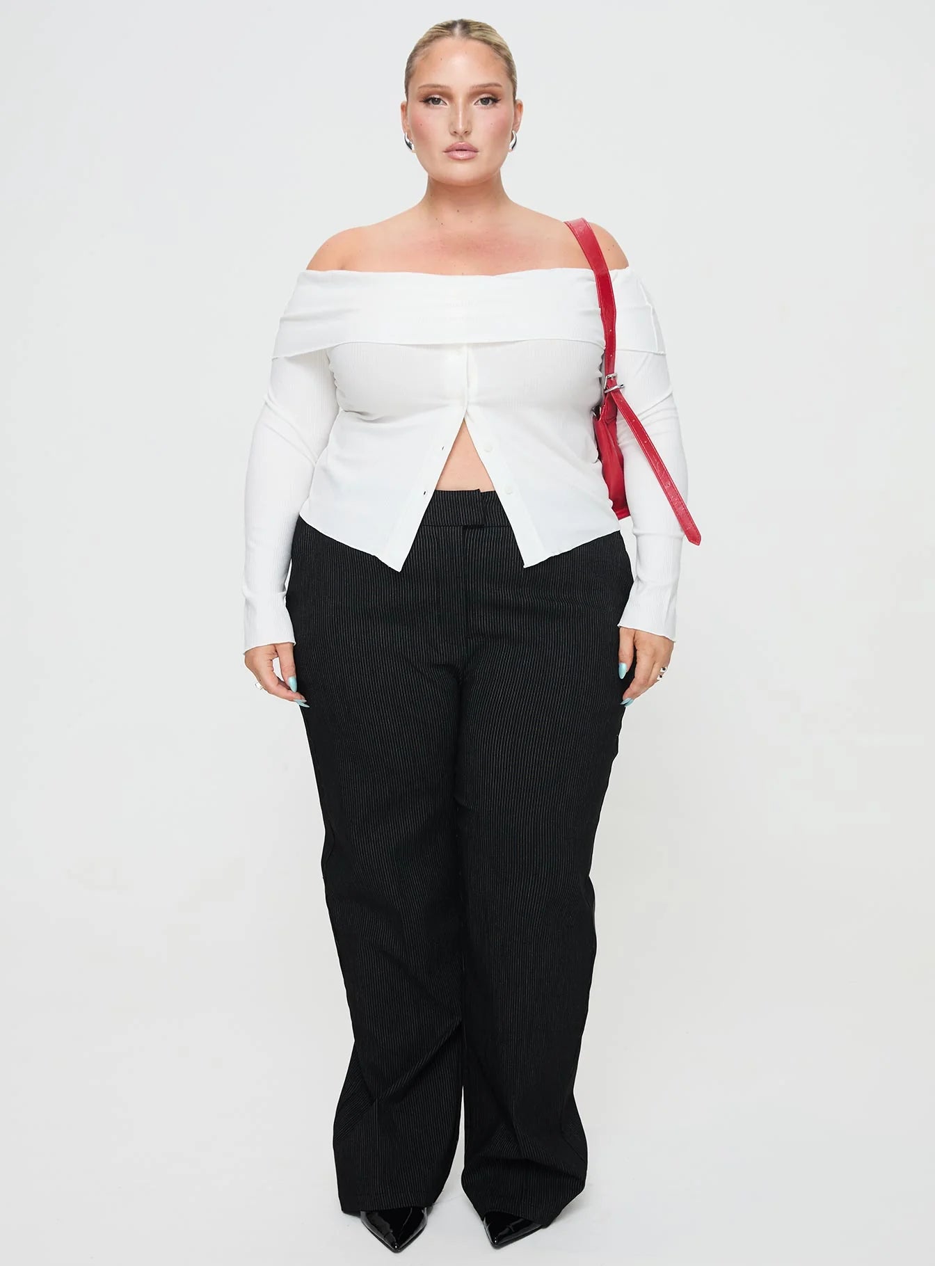 Parveen Off The Shoulder Top White Curve