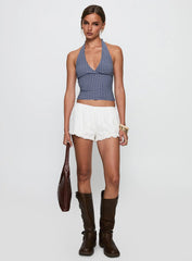 Whimsy Halter Top Navy Gingham