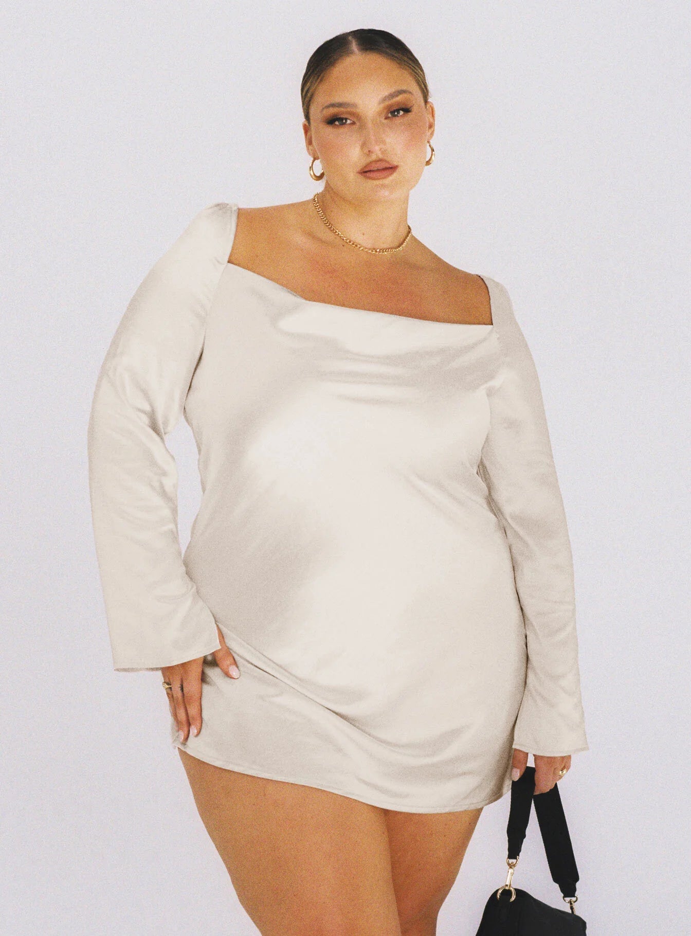 Star Power Mini Dress Champagne Curve