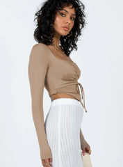 Kenzie Long Sleeve Top Brown