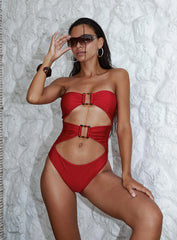 Zolani Cut Out One Piece Red