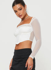 Haskins Long Sleeve Top White