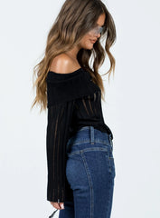 Sorrel Off The Shoulder Top Black