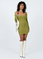 Dianne Long Sleeve Mini Dress Olive