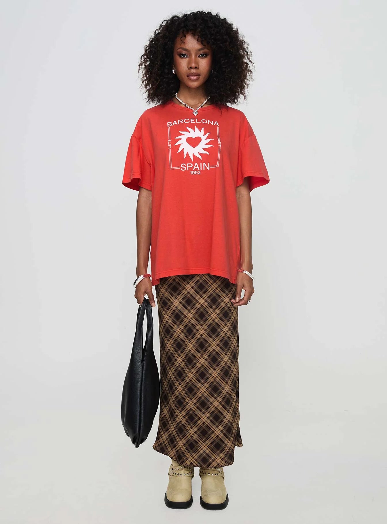 Party In Barcelona Oversized Tee Red