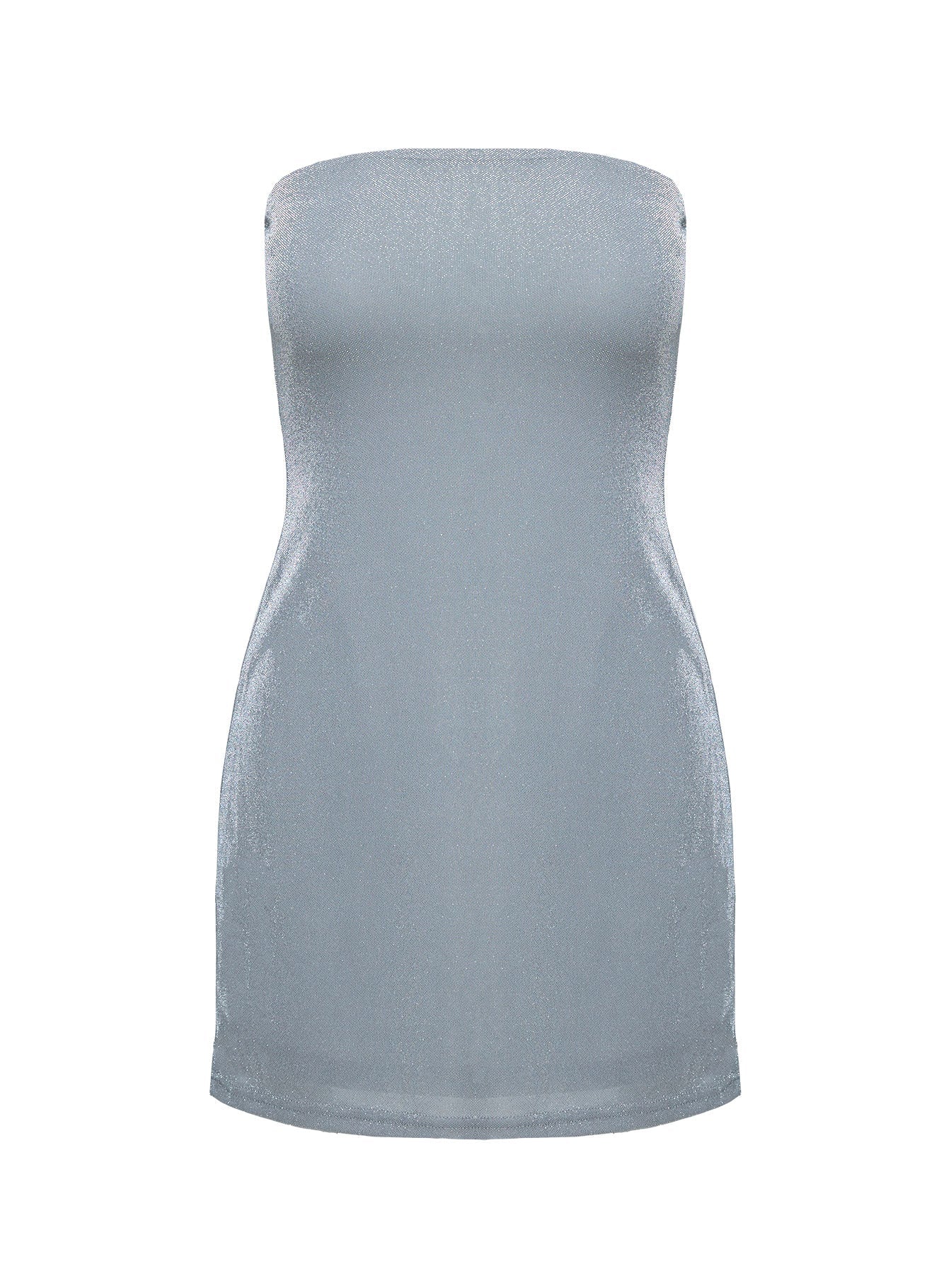 Chromatica Strapless Mini Dress Silver
