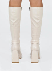 Zayas Knee High Boots Beige