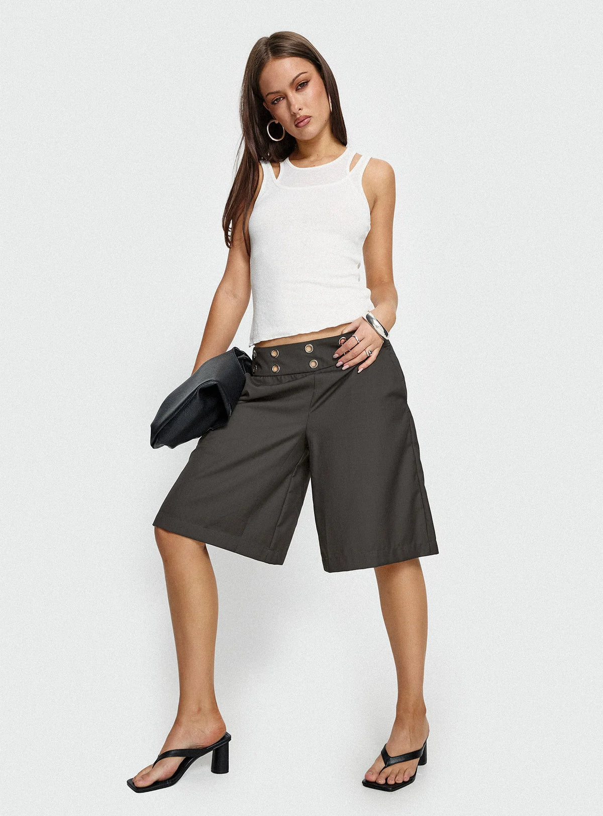 Teza Eyelet Jorts Grey