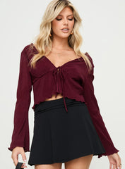 Ignatius Long Sleeve Top Burgundy