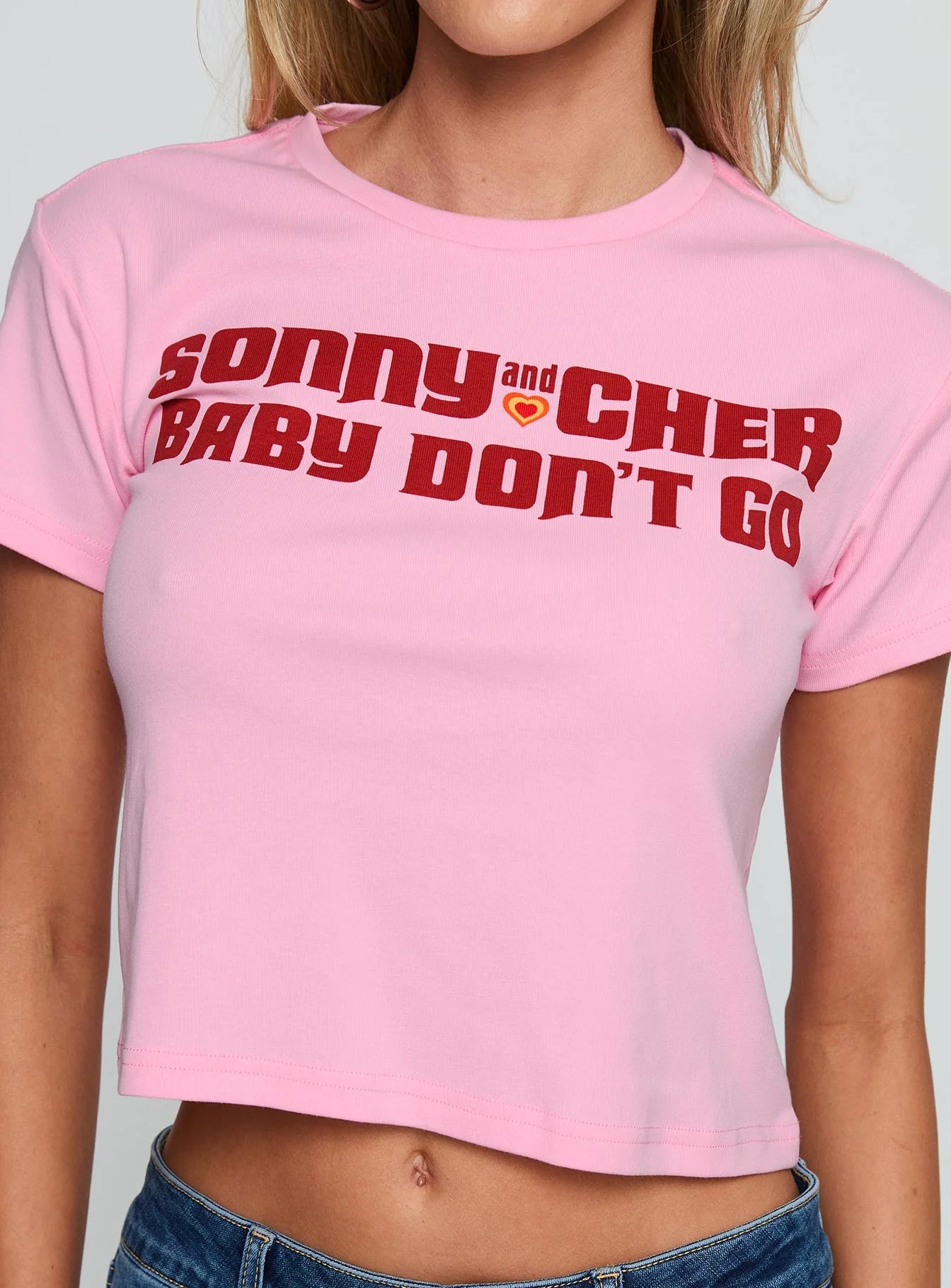 Sonny And Cher Vintage Graphic Top Pink