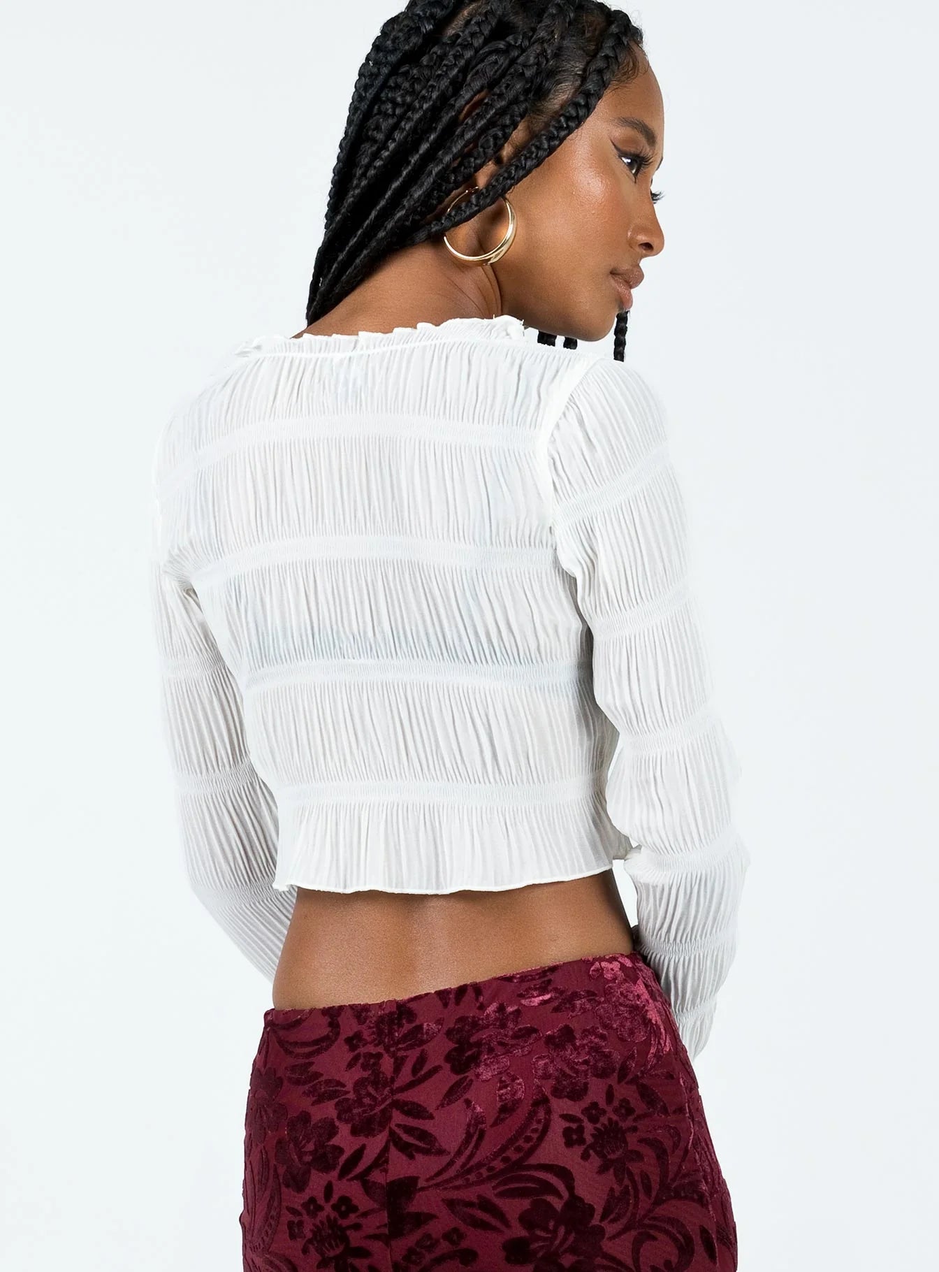 Wallach Long Sleeve Top White