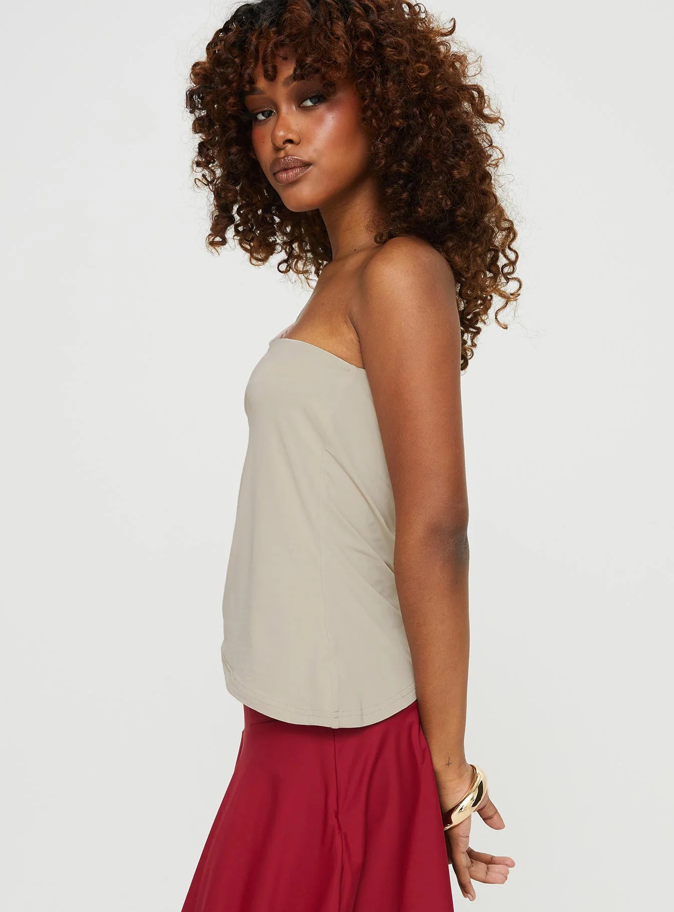 Rosetti One Shoulder Top Taupe