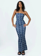 Oscar Midi Dress Navy Floral