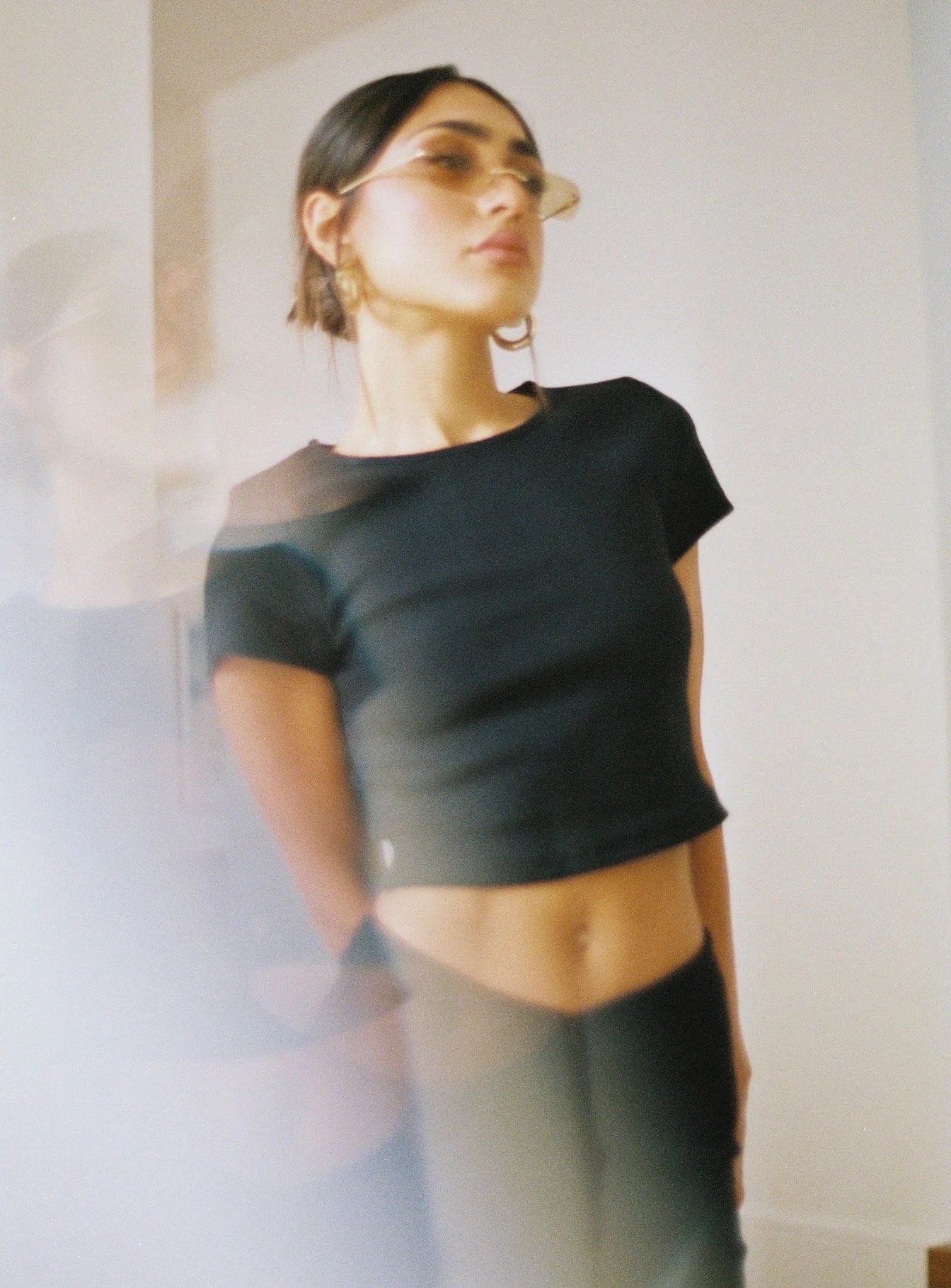Classic Crop Tee Black Tall