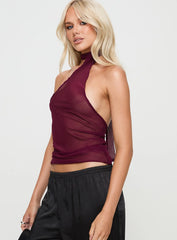 Lux Tie Top Burgundy