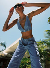 Paige Mid Rise Cargo Jean Denim