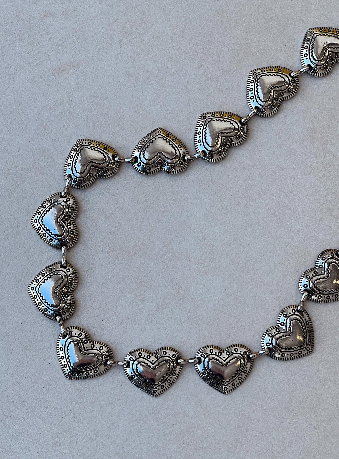 Thorne Low Waist Chain Belt Silver