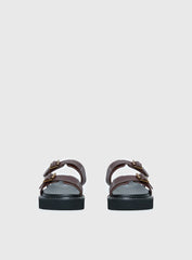 Ma Belle Sandals Contrast Stitch Chocolate