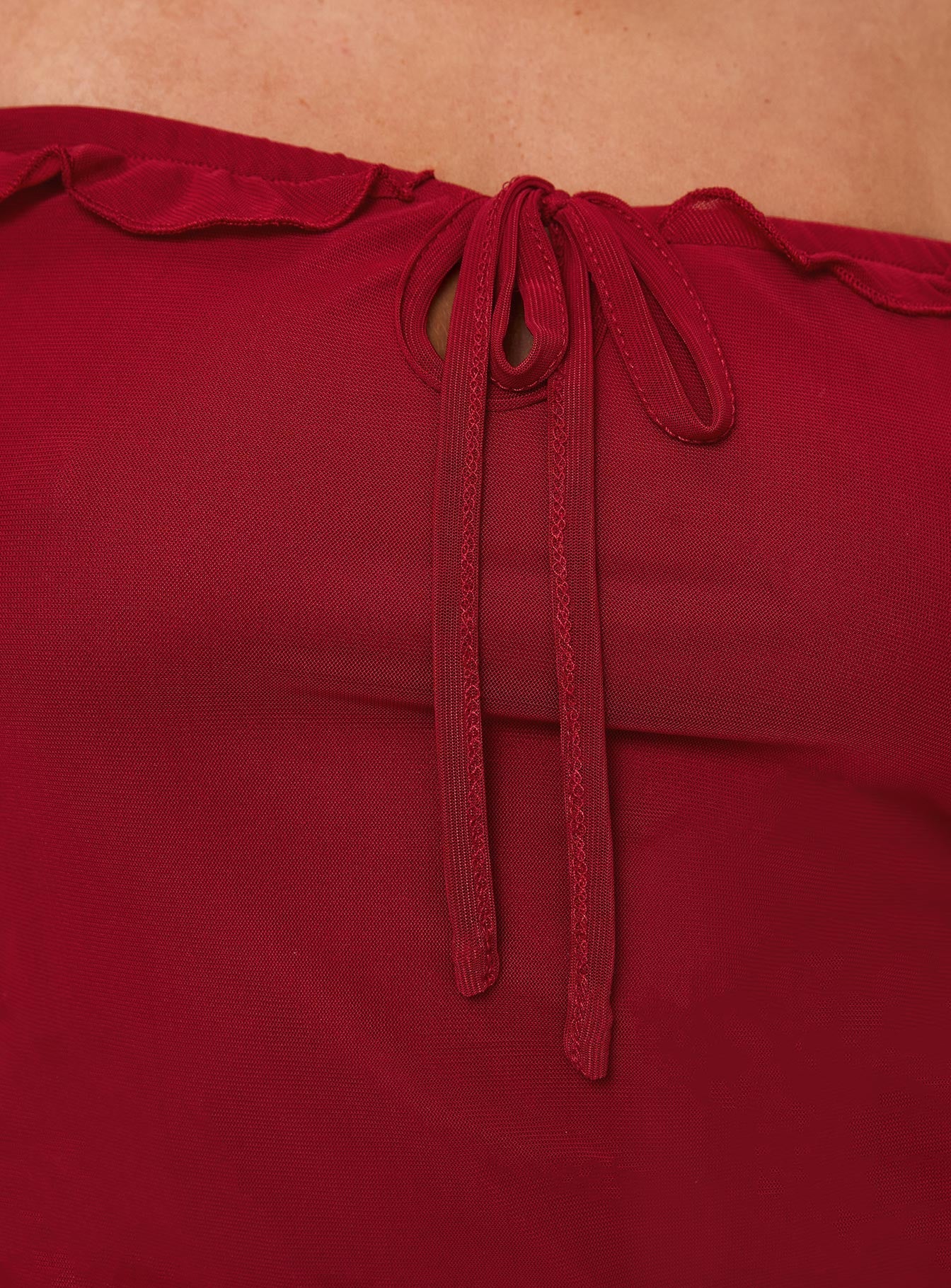 Ayaan Off The Shoulder Top Red