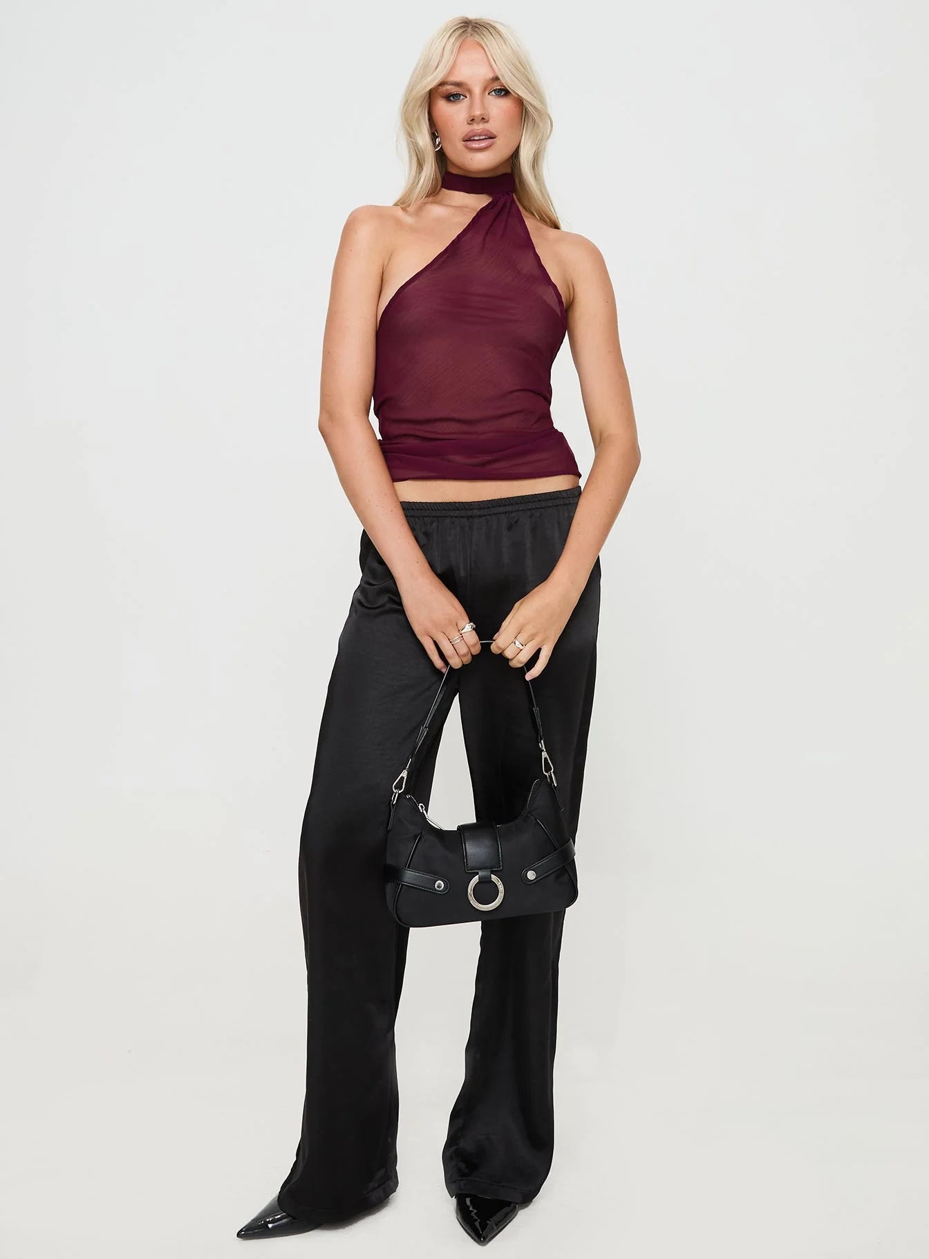 Lux Tie Top Burgundy